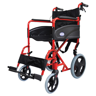 Aidapt transport rolstoel opvouwbaar - 8.5kg - rood