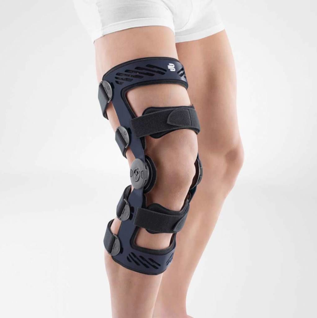 Bauerfeind SecuTec Genu Rigide Kniebrace - 2 - Rechts - Blauw