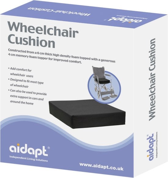 Aidapt - rolstoel kussen - 10 cm dik - 45,7 cm breed - 40,6 cm diep - memoryfoam